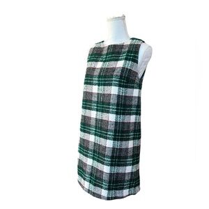 Aura Green and White Plaid Mini Dress